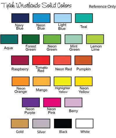 1" Tyvek Solid Color Wristbands
