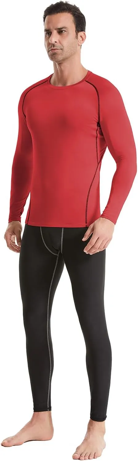 4,5,6 Pack Men's Compression Shirts Long Sleeve Rash Guard Workout Undershirt Base Layer Athletic Shirt