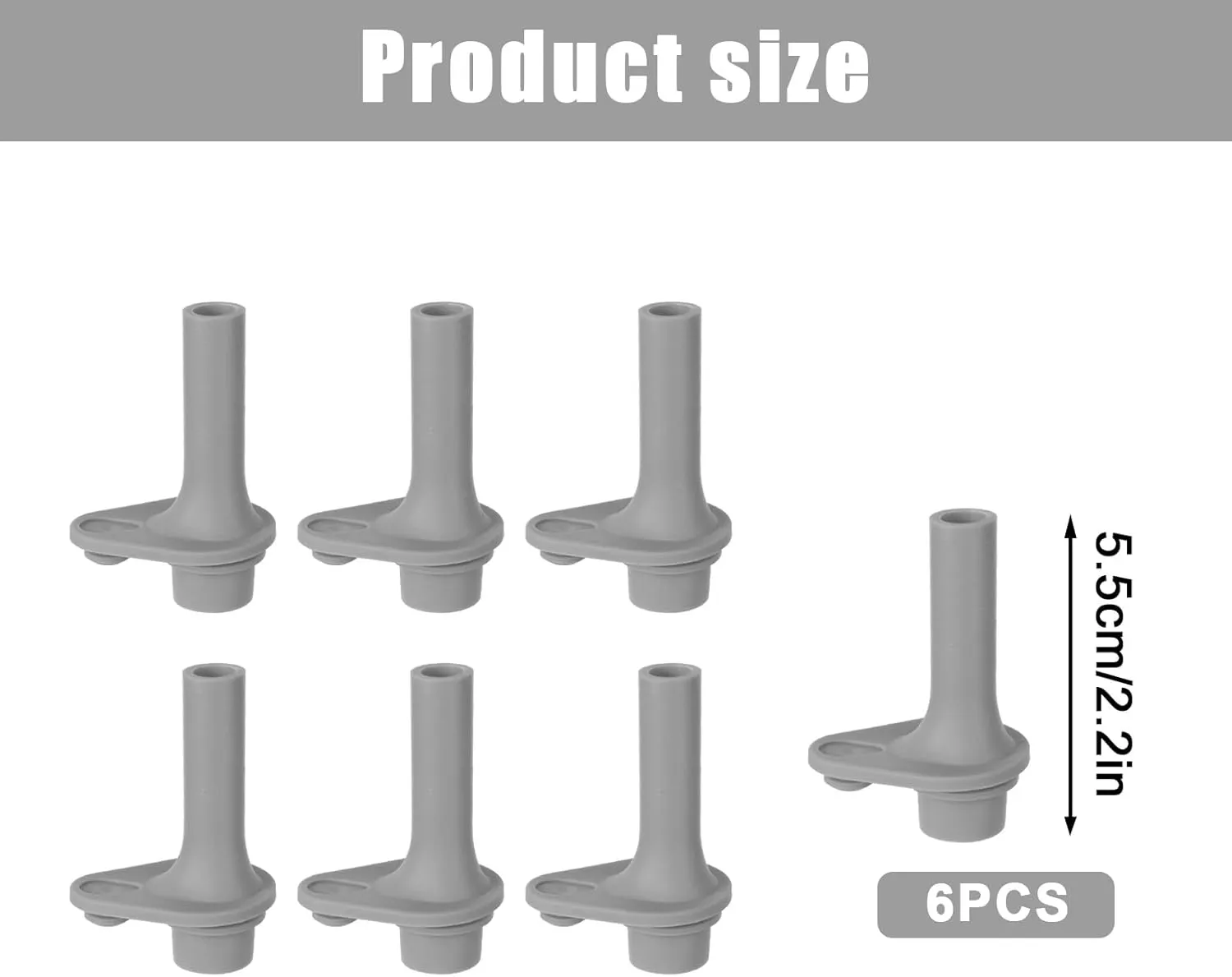 6pcs Replacement Bite Valve for Zak Designs Kelso 15oz, Silicone Mouthpiece Straw Accessories BPA-Free Water Bottle Parts Compatible with Zak Kids Straw Cups (Gray)