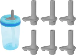 6pcs Replacement Bite Valve for Zak Designs Kelso 15oz, Silicone Mouthpiece Straw Accessories BPA-Free Water Bottle Parts Compatible with Zak Kids Straw Cups (Gray)