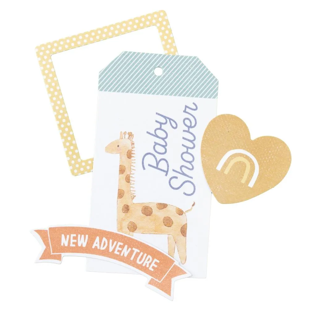American Crafts Hello Little Boy Ephemera Die-Cuts w/Gold Foil 61/Pkg - Journaling