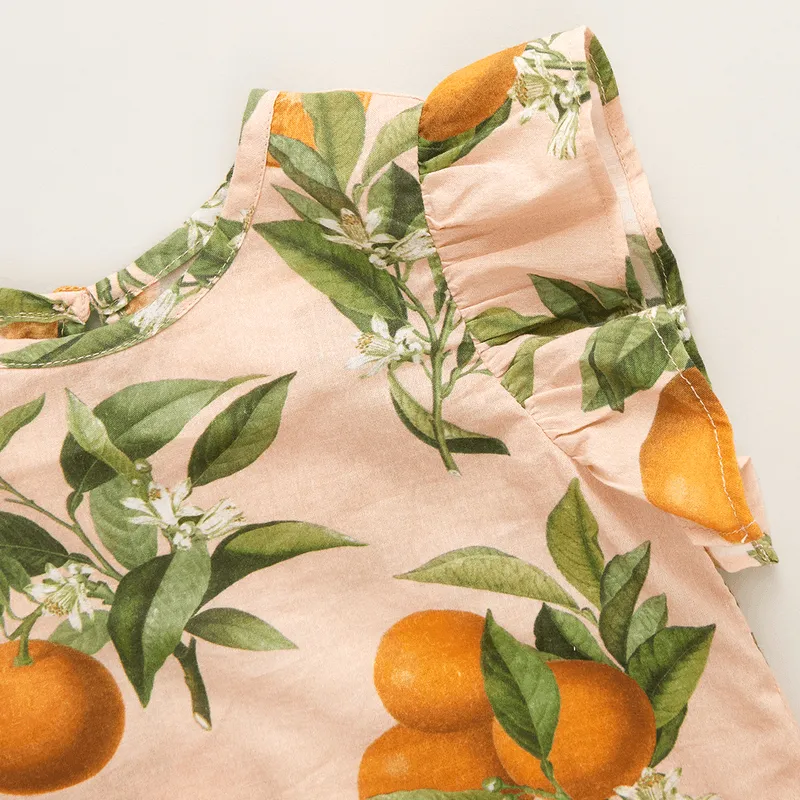 Baby Girl 2 Piece Set | Abigail - Pink Botanical Oranges | Pink Chicken