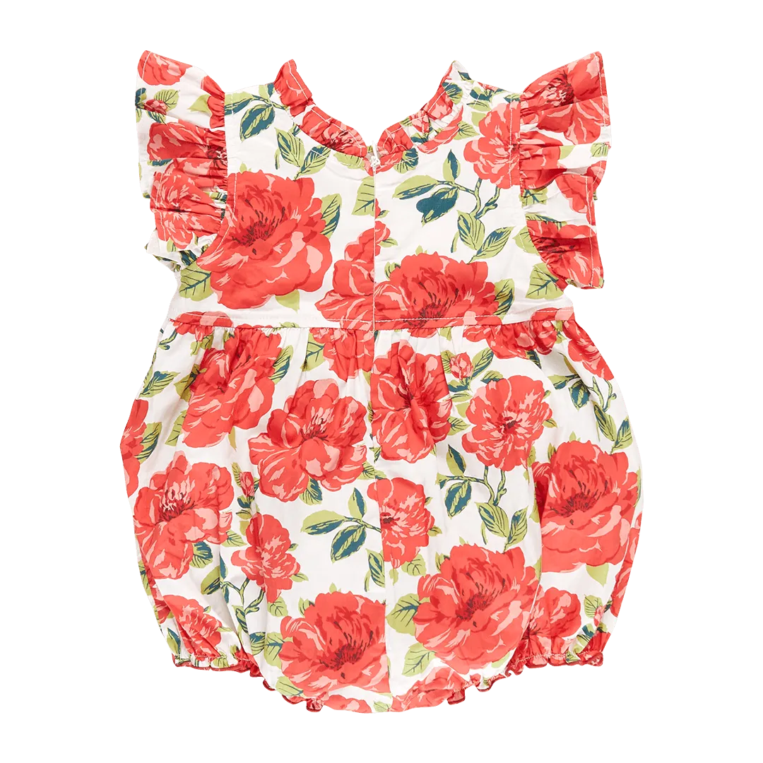 Baby Girl Bubble | Jennifer- Red Peonies | Pink Chicken