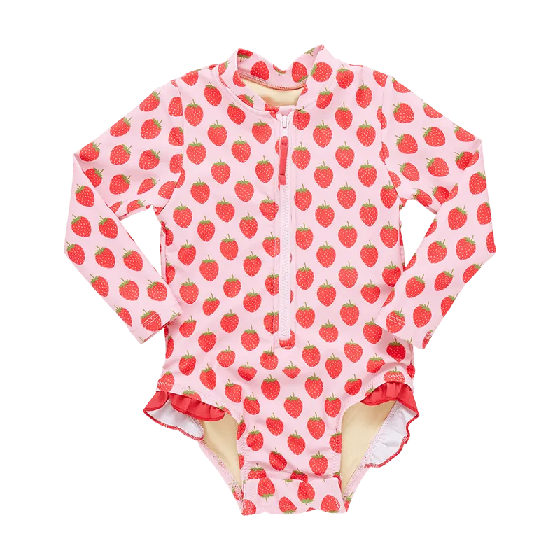 Baby Girls Swimwear| Arden Suit- Strawberries | Pink Chicken