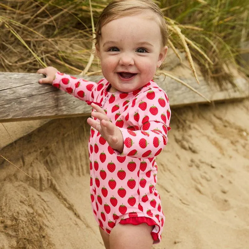 Baby Girls Swimwear| Arden Suit- Strawberries | Pink Chicken
