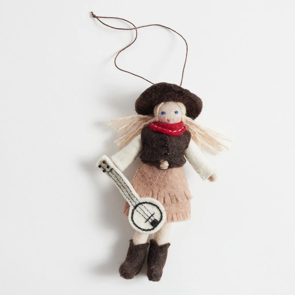 Banjo Cowgirl Ornament