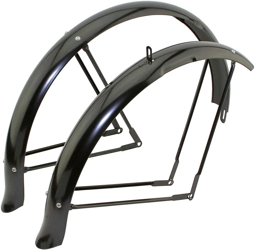 Beach Cruiser Classic Standard 26in Balloon Fender Set Black  - Live4Bikes