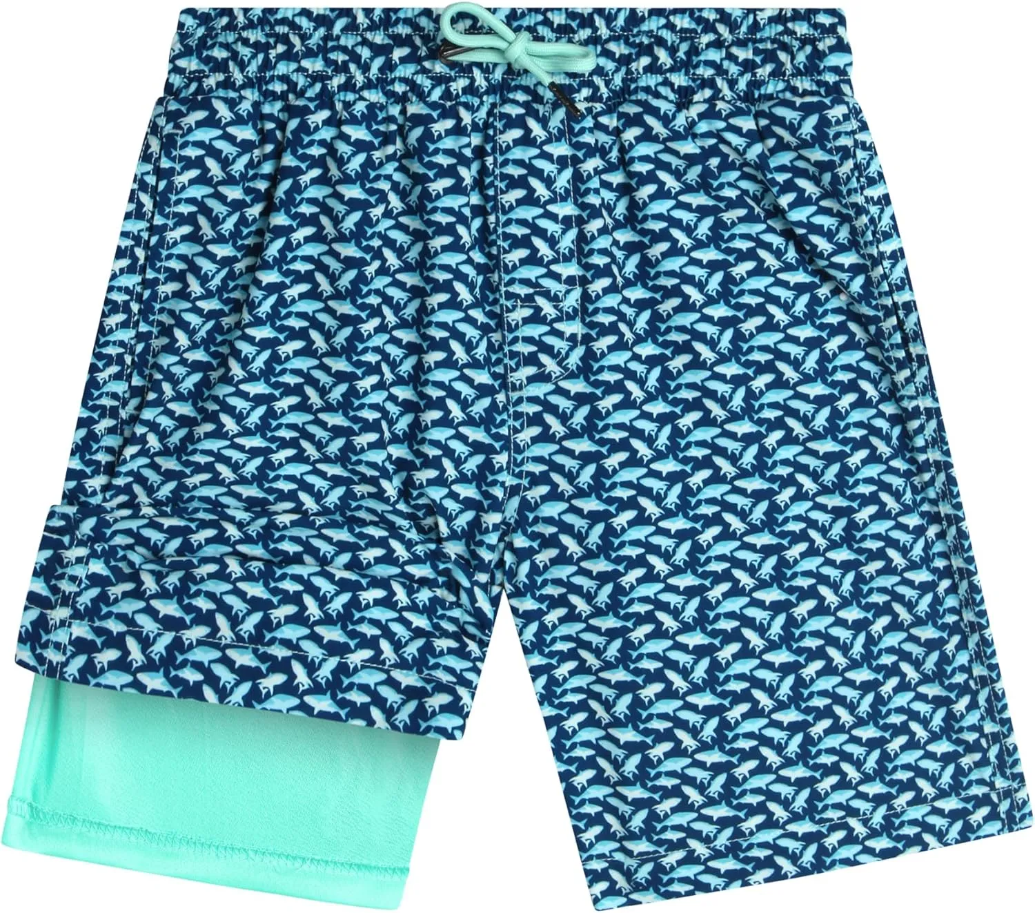 Boys Swim Trunks with Compression Liner Quick Dry 4-Way Stretch Bathing Suit (Sizes: 8-14)