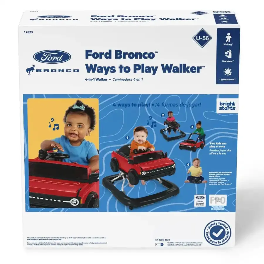 Bright Starts Ways to Play 4-in-1 Walker - Ford Bronco, Race Red