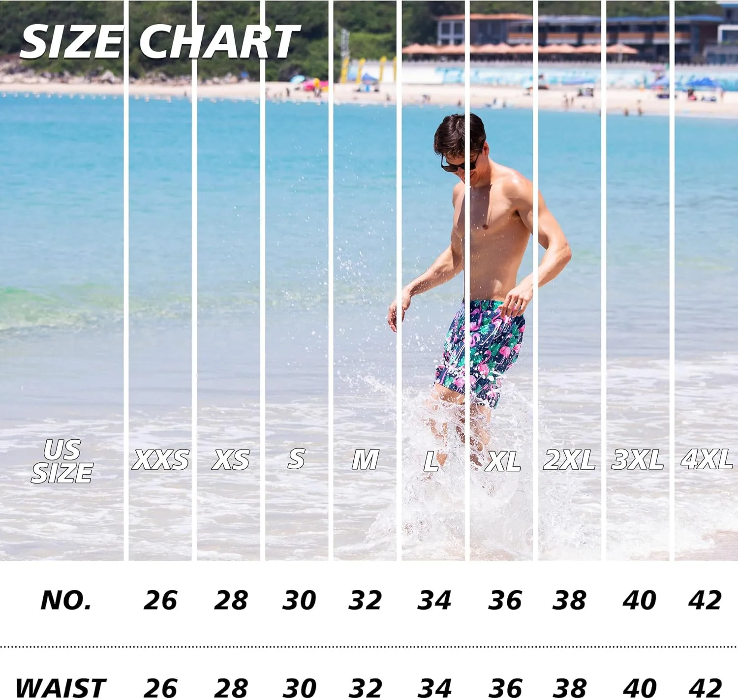 BRISIRA Mens Swim Trunks 5 Inch Compression Liner Beach Swim Shorts Bathing Suit Quick Dry Stretch Drawsting Waist Pockets