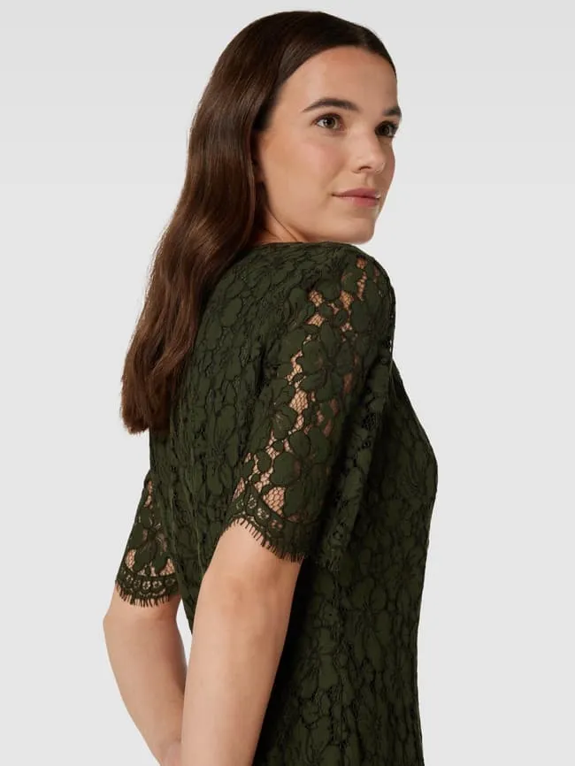Christian Berg Lace Knee Length Dress, Olive Green