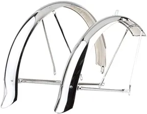 Chrome Beach Cruiser 16 in, 16x 2.125 Steel Bicycle Fenders Mudguard - Live 4 Bikes