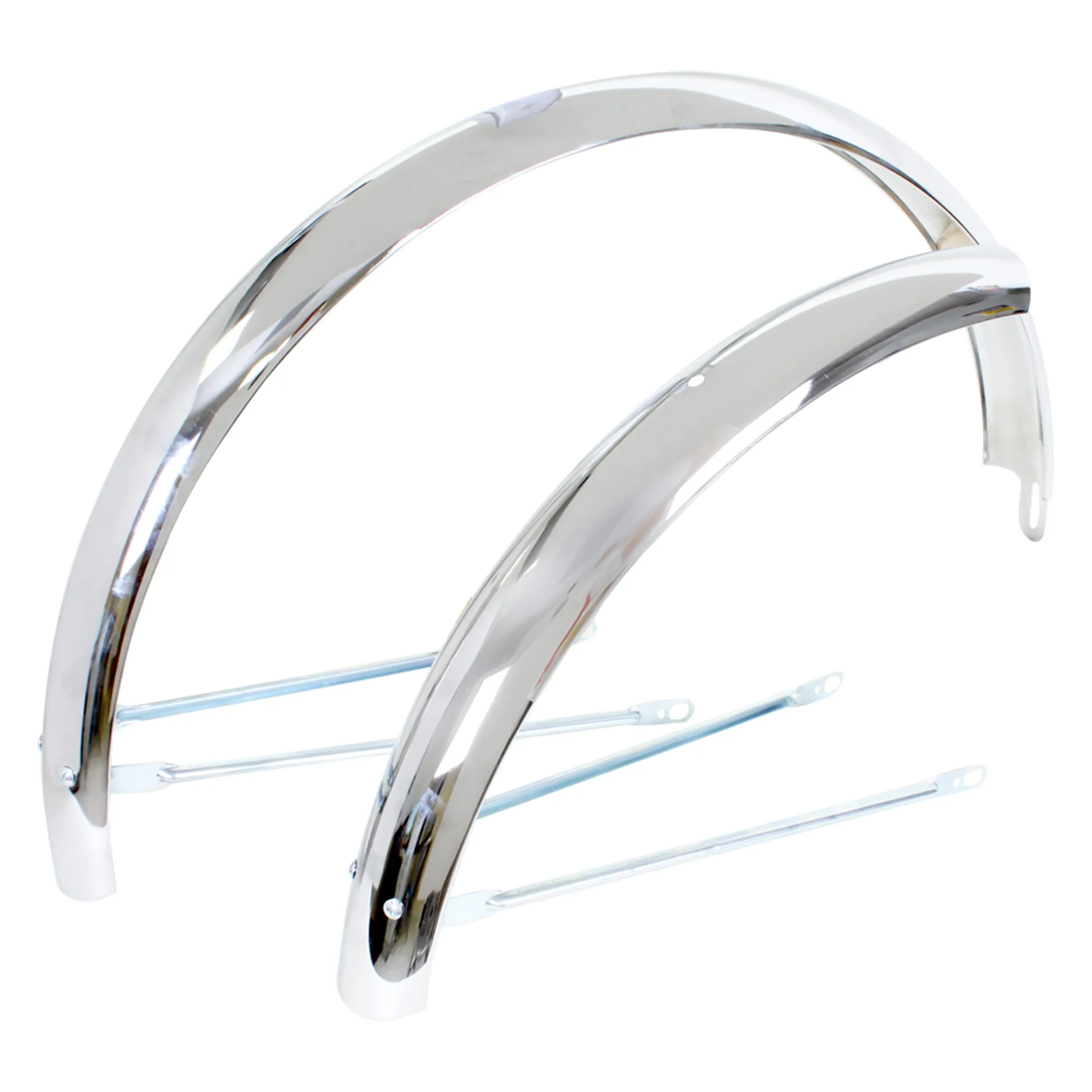 Chrome Beach Cruiser 16 in, 16x 2.125 Steel Bicycle Fenders Mudguard - Live 4 Bikes