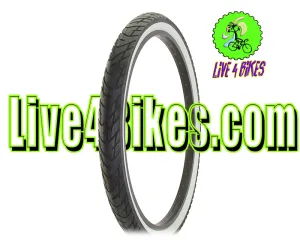 City 26 in White Wall Beach Cruiser Tire 26x2.125 Smooth slick Tire - Live 4 Bikes
