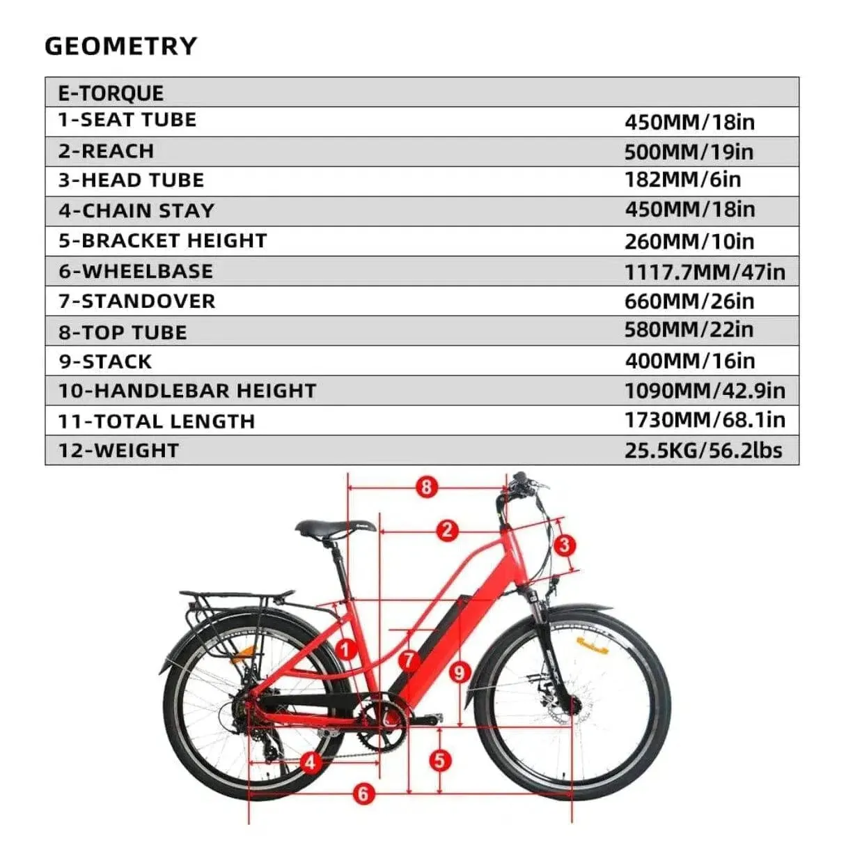 EUNORAU| E-TORQUE 48V500W Cruiser Step-Thru Electric Bike