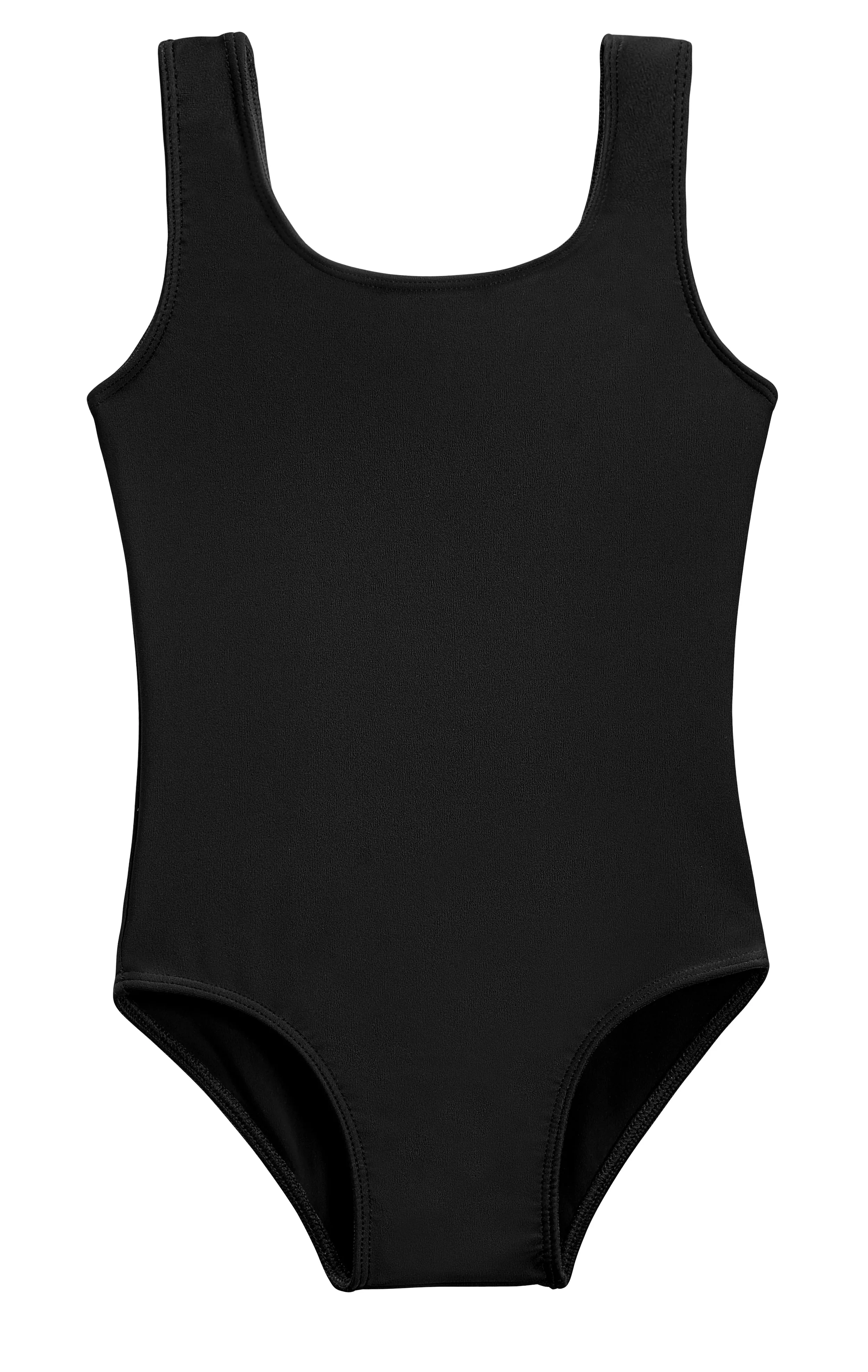 Girls Recycled Nylon UPF 50  One Piece Swimsuit | Black