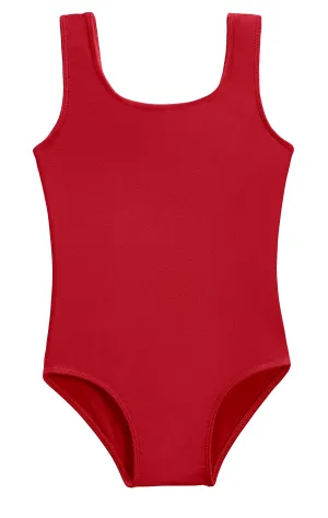 Girls Recycled Nylon UPF 50  One Piece Swimsuit | Red