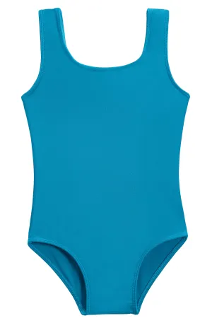 Girls Recycled Nylon UPF 50  One Piece Swimsuit | Turquoise