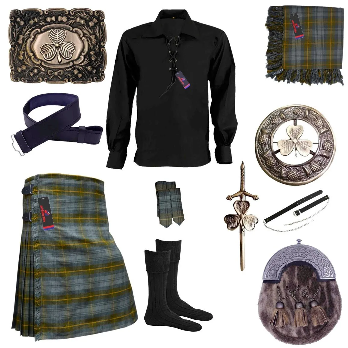 Gordon Weathered Tartan Kilt - Classic Scottish Highland Attire