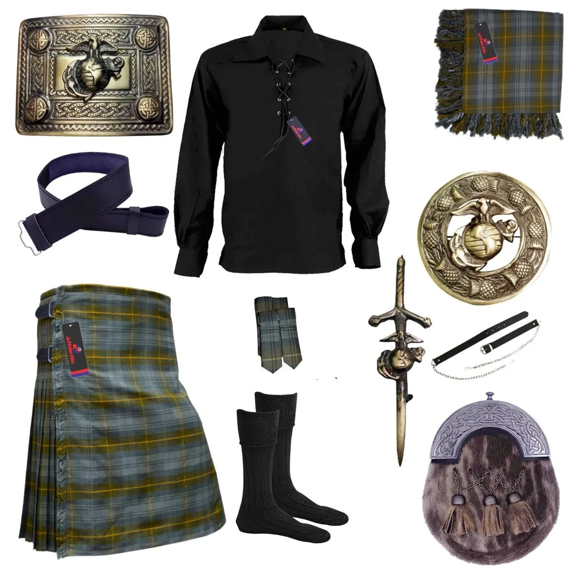 Gordon Weathered Tartan Kilt - Classic Scottish Highland Attire
