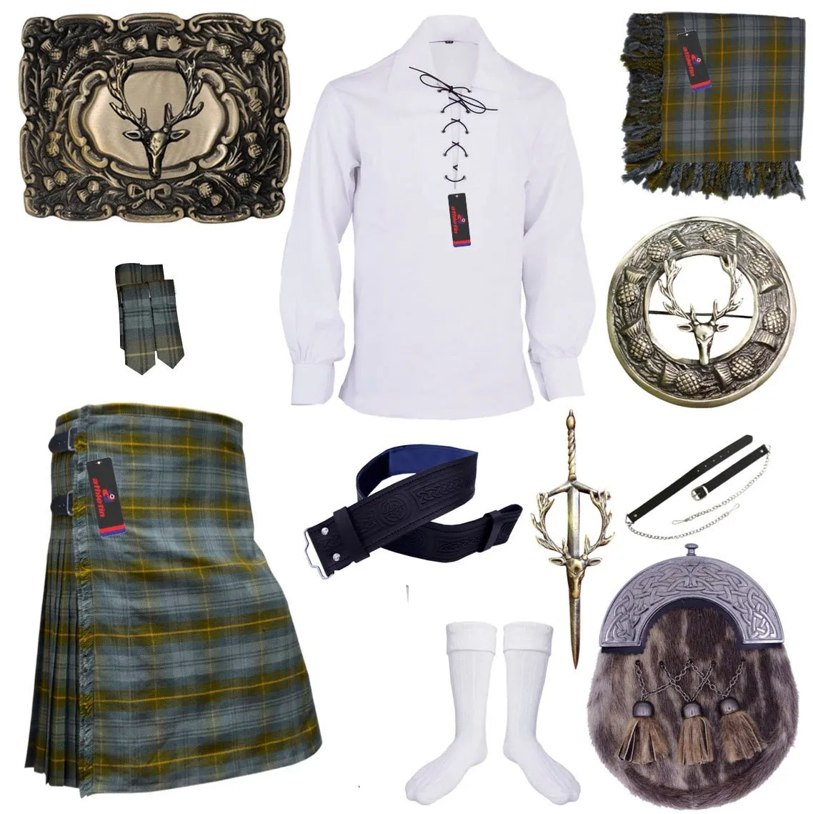 Gordon Weathered Tartan Kilt - Classic Scottish Highland Attire
