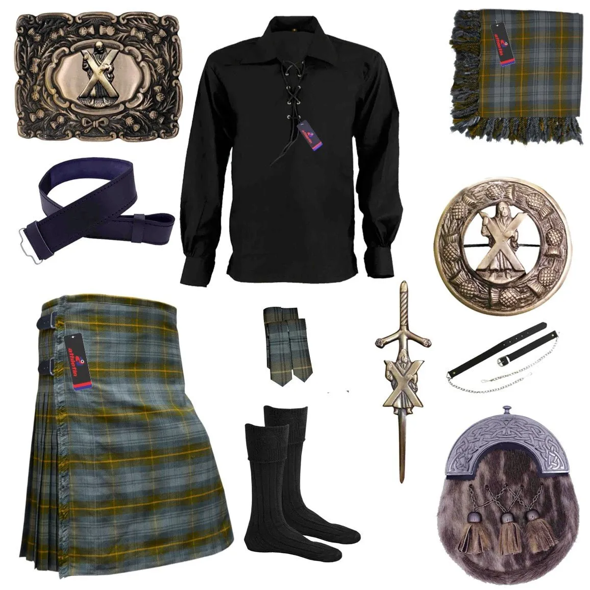 Gordon Weathered Tartan Kilt - Classic Scottish Highland Attire