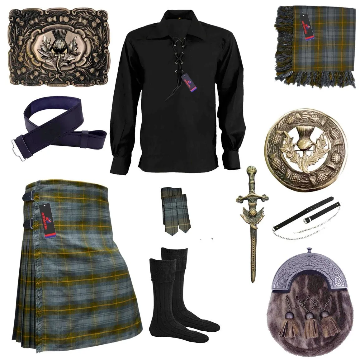 Gordon Weathered Tartan Kilt - Classic Scottish Highland Attire