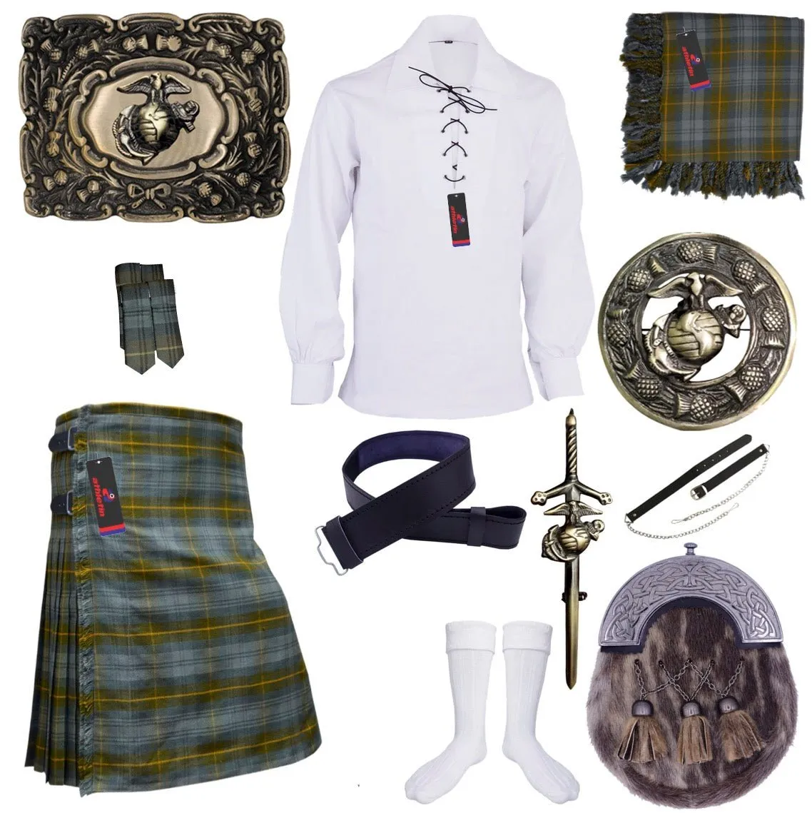 Gordon Weathered Tartan Kilt - Classic Scottish Highland Attire