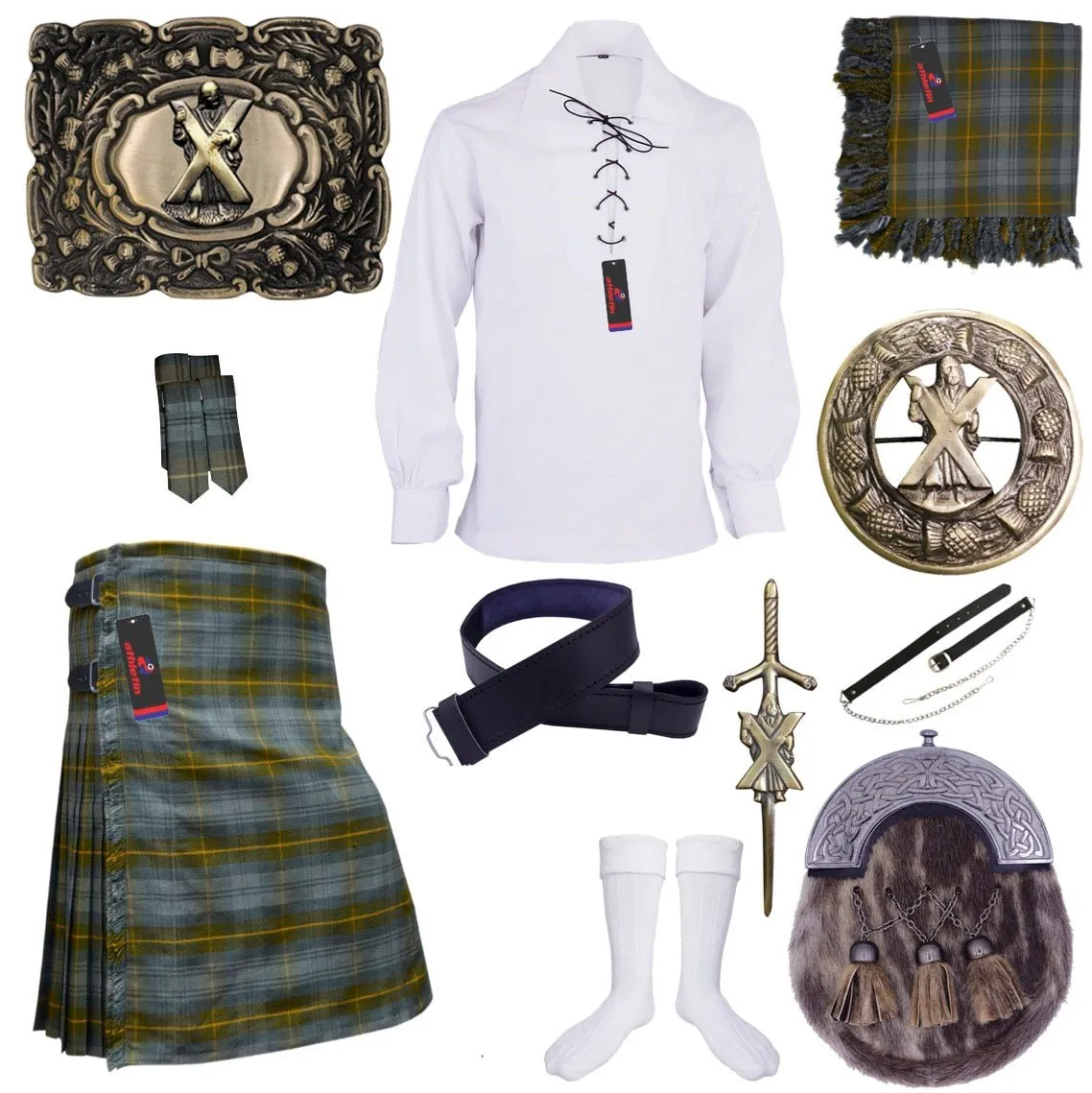 Gordon Weathered Tartan Kilt - Classic Scottish Highland Attire