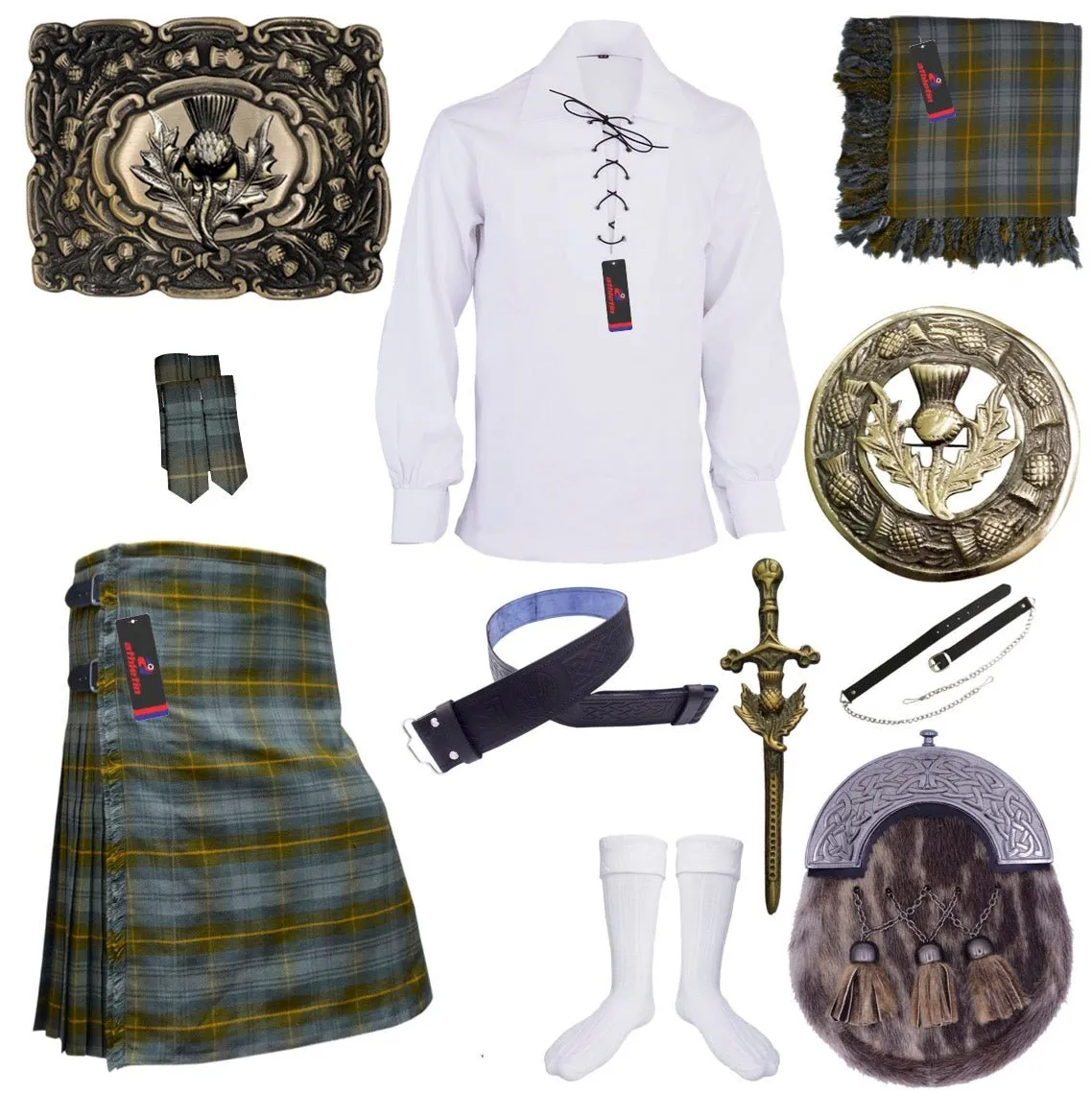 Gordon Weathered Tartan Kilt - Classic Scottish Highland Attire