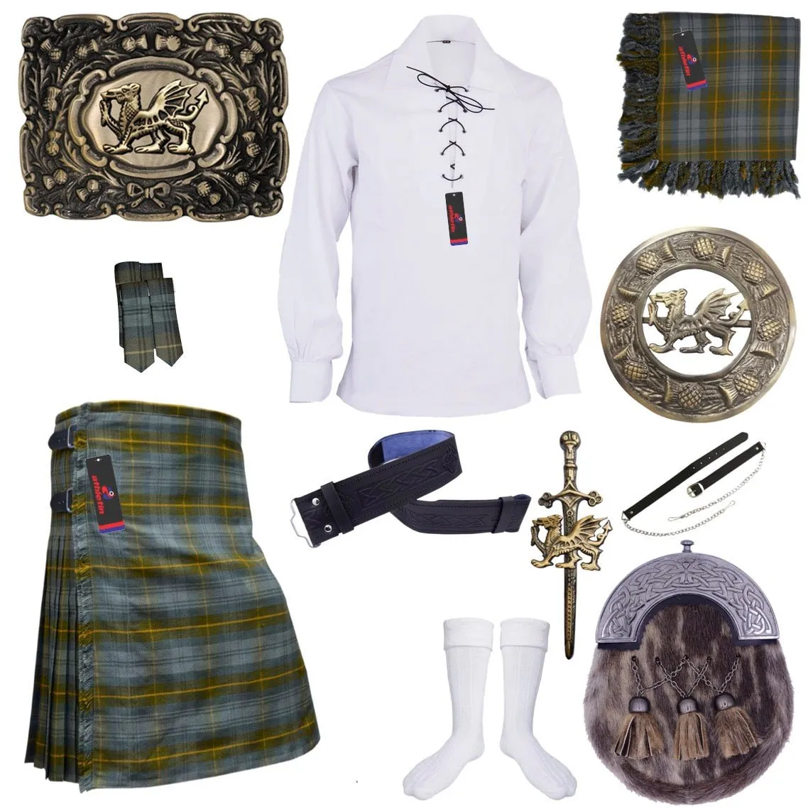 Gordon Weathered Tartan Kilt - Classic Scottish Highland Attire