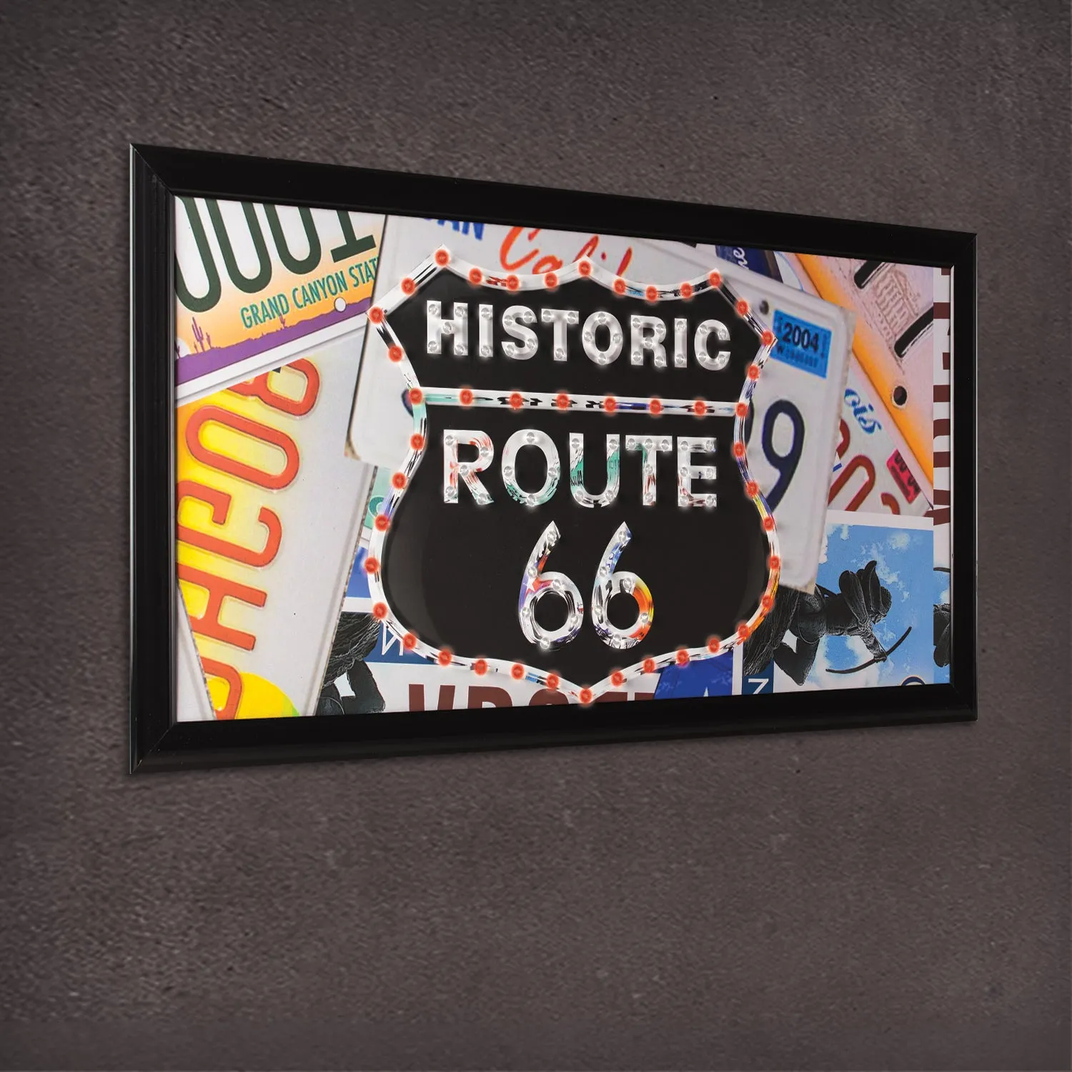 Historic Route 66 Framed LED Sign
