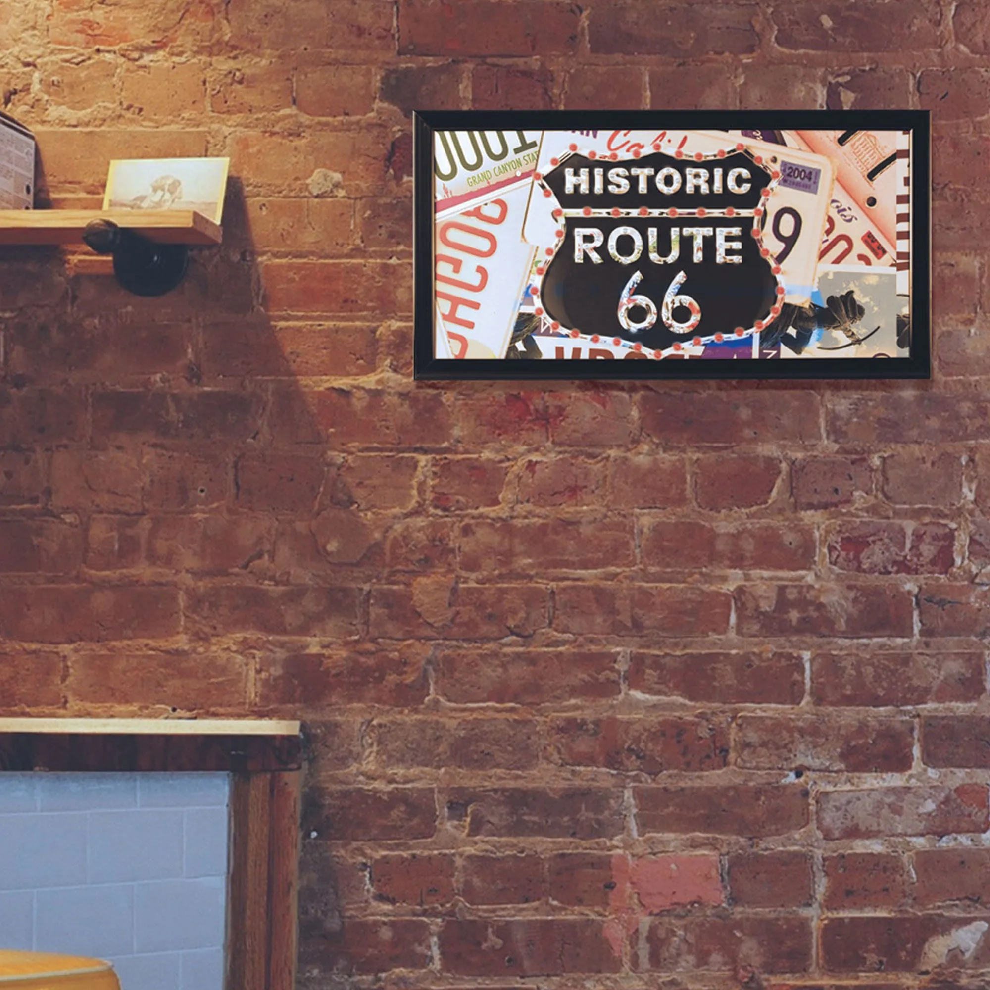 Historic Route 66 Framed LED Sign