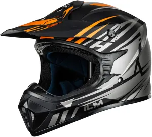 ILM Adult Dirt Bike Helmets Motocross ATV Dirtbike BMX MX Offroad Full Face Motorcycle Helmet, DOT Approved Model 128S (Orange Gray, Adult-XXLarge)