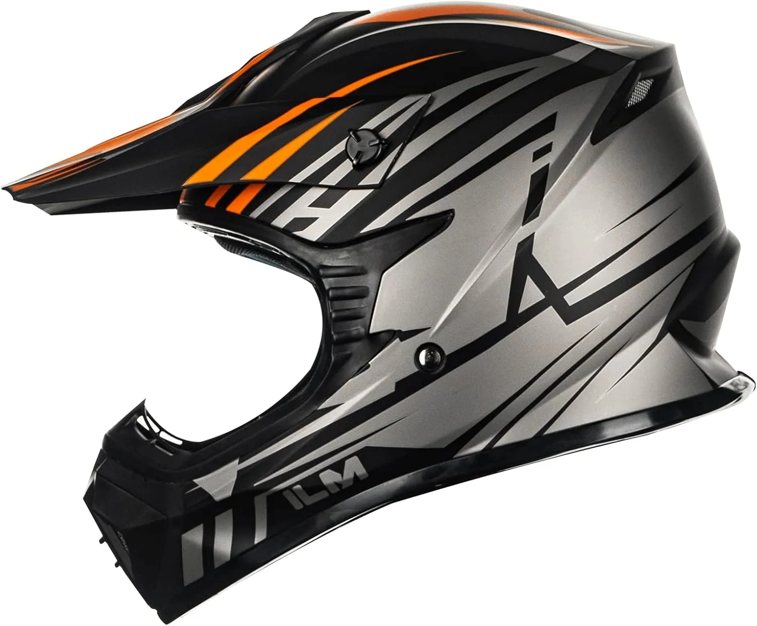 ILM Adult Dirt Bike Helmets Motocross ATV Dirtbike BMX MX Offroad Full Face Motorcycle Helmet, DOT Approved Model 128S (Orange Gray, Adult-XXLarge)