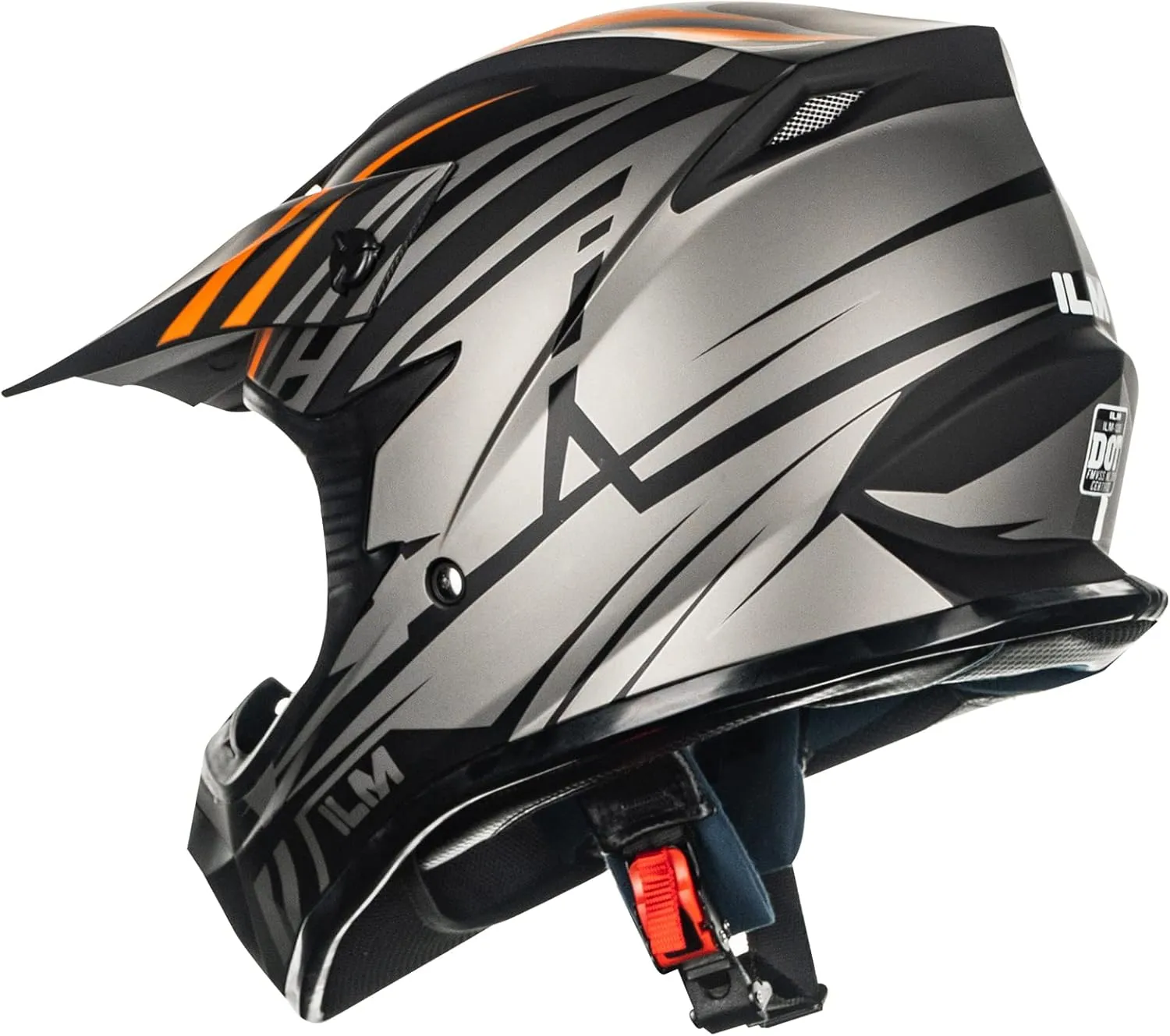 ILM Adult Dirt Bike Helmets Motocross ATV Dirtbike BMX MX Offroad Full Face Motorcycle Helmet, DOT Approved Model 128S (Orange Gray, Adult-XXLarge)
