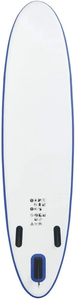 Inflatable Stand Up Paddleboard Water Sport Set for All Skill Levels Included with Surf Board, Aluminum Oar, Removable Fin, High Pressure Hand Pump... Blue and White 153.5"x31.9"x3.9"