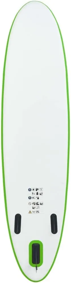 Inflatable Stand Up Paddleboard Water Sport Set for All Skill Levels Included with Surf Board, Aluminum Oar, Removable Fin, High Pressure Hand Pump... Green and White 118.1"x28.3"x3.9" -AA