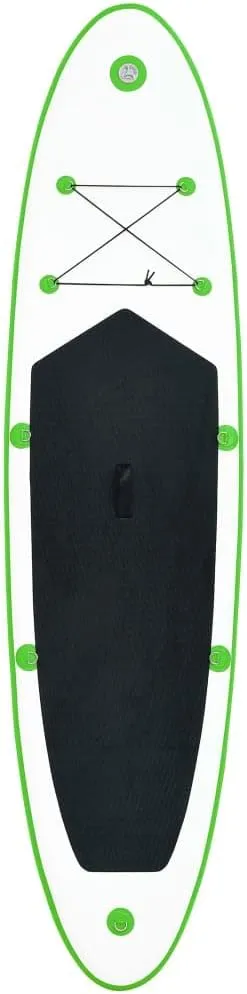 Inflatable Stand Up Paddleboard Water Sport Set for All Skill Levels Included with Surf Board, Aluminum Oar, Removable Fin, High Pressure Hand Pump... Green and White 118.1"x28.3"x3.9" -AA