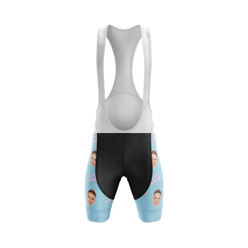 Just Married Custom Face Bib (Blue)