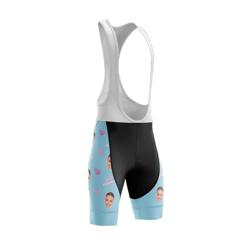 Just Married Custom Face Bib (Blue)