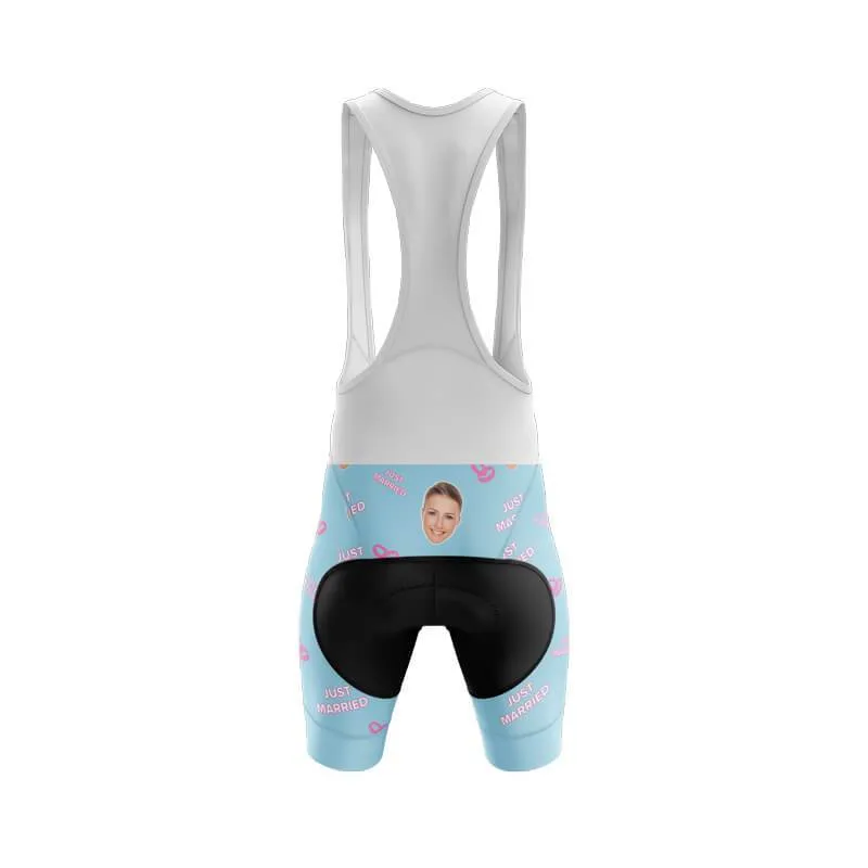 Just Married Custom Face Bib (Blue)