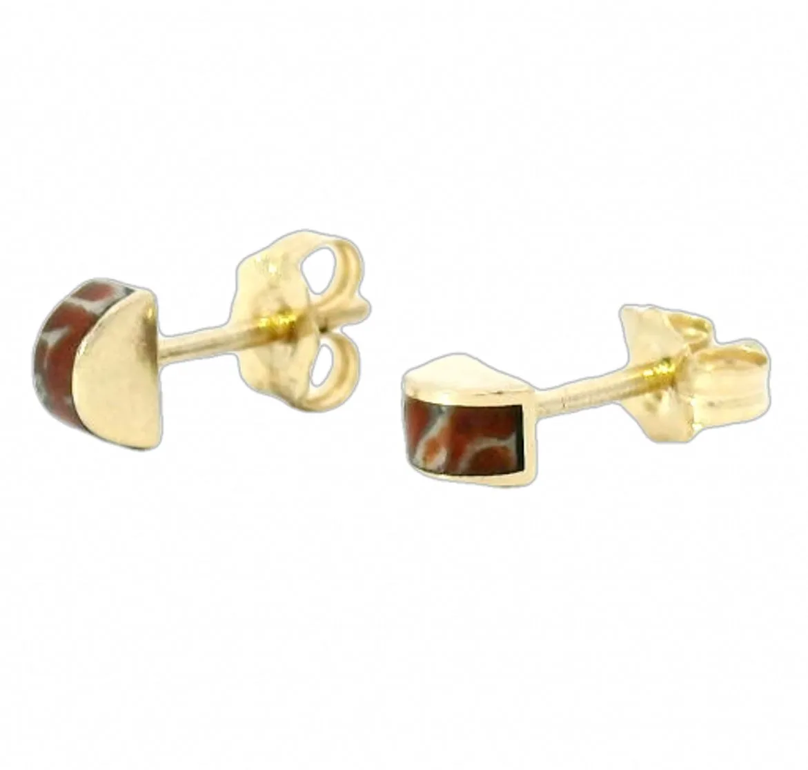 Luna Stud Earrings - Red Dinosaur Bone