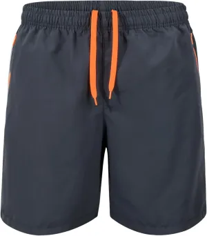 Men's Swim Trunks with Zipper Pockets and Mesh Lining,Beach Shorts with Drawstring Quick Dry Swim Shorts, Solid Beach Shorts
