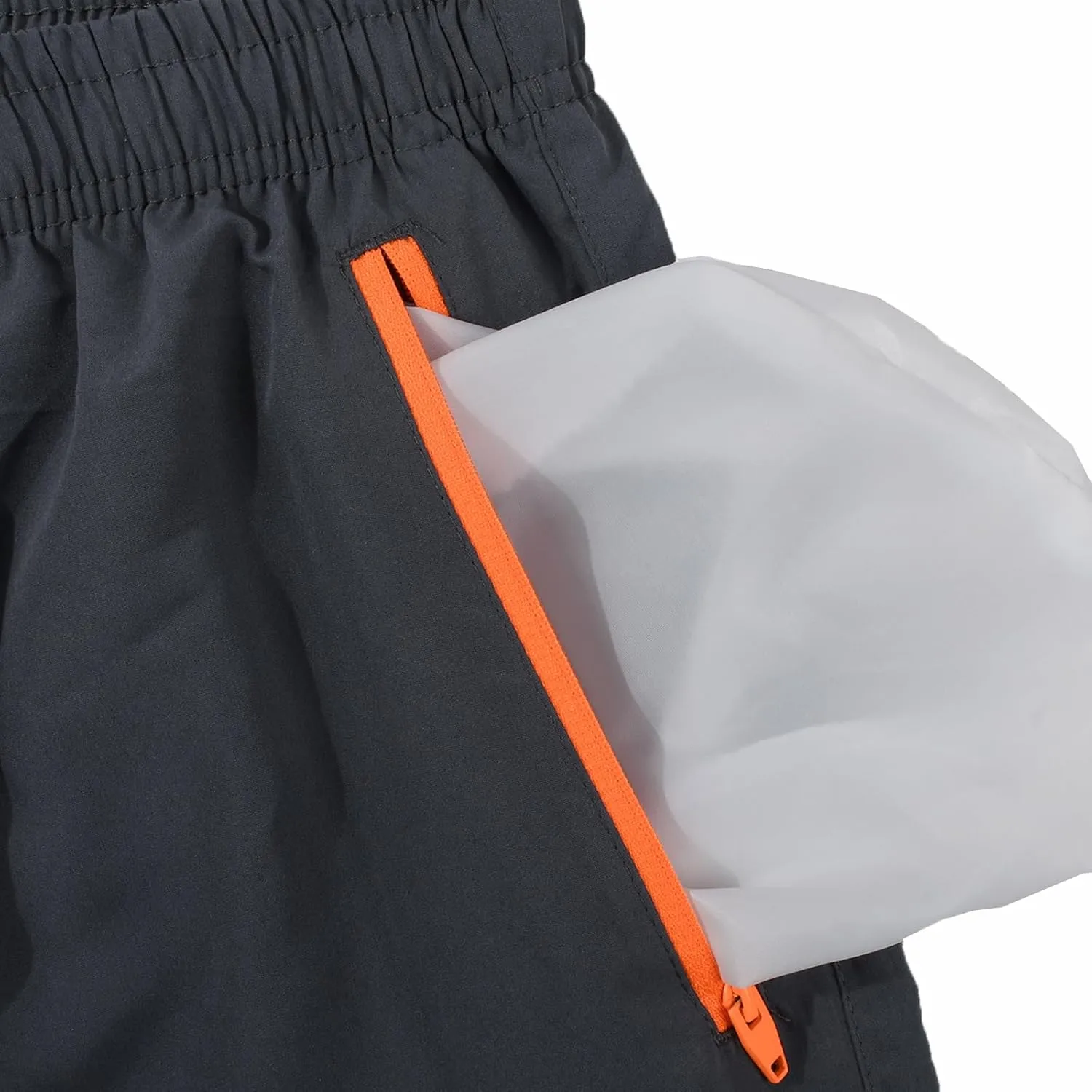 Men's Swim Trunks with Zipper Pockets and Mesh Lining,Beach Shorts with Drawstring Quick Dry Swim Shorts, Solid Beach Shorts