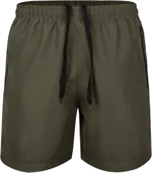 Men's Swim Trunks with Zipper Pockets and Mesh Lining,Beach Shorts with Drawstring Quick Dry Swim Shorts, Solid Beach Shorts