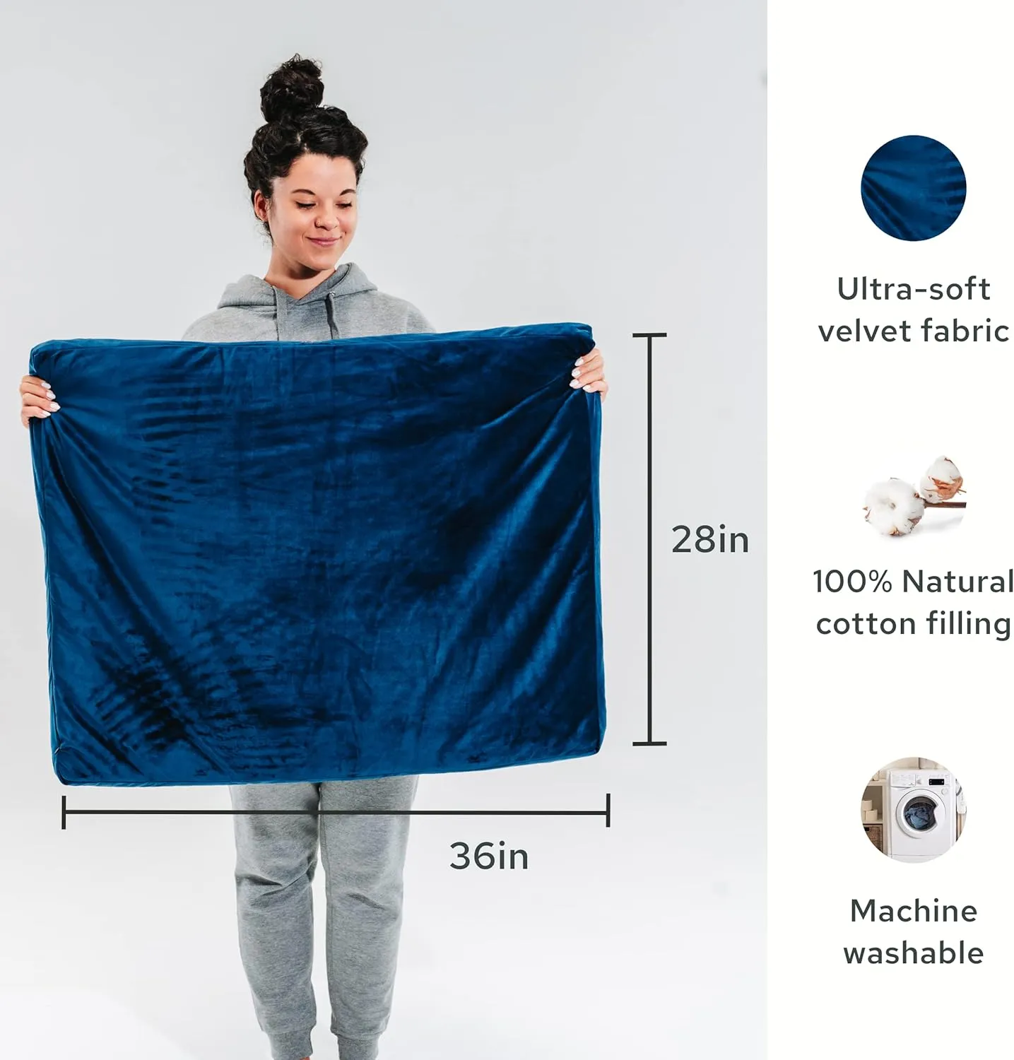 Mindful & Modern Zabuton Meditation Mat - Cotton Filled Yoga and Meditation Pad - Zabuton Meditation Cushion for Kneeling and Sitting Support - Large Rectangular Sitting Floor Pillow for Bench or Zafu