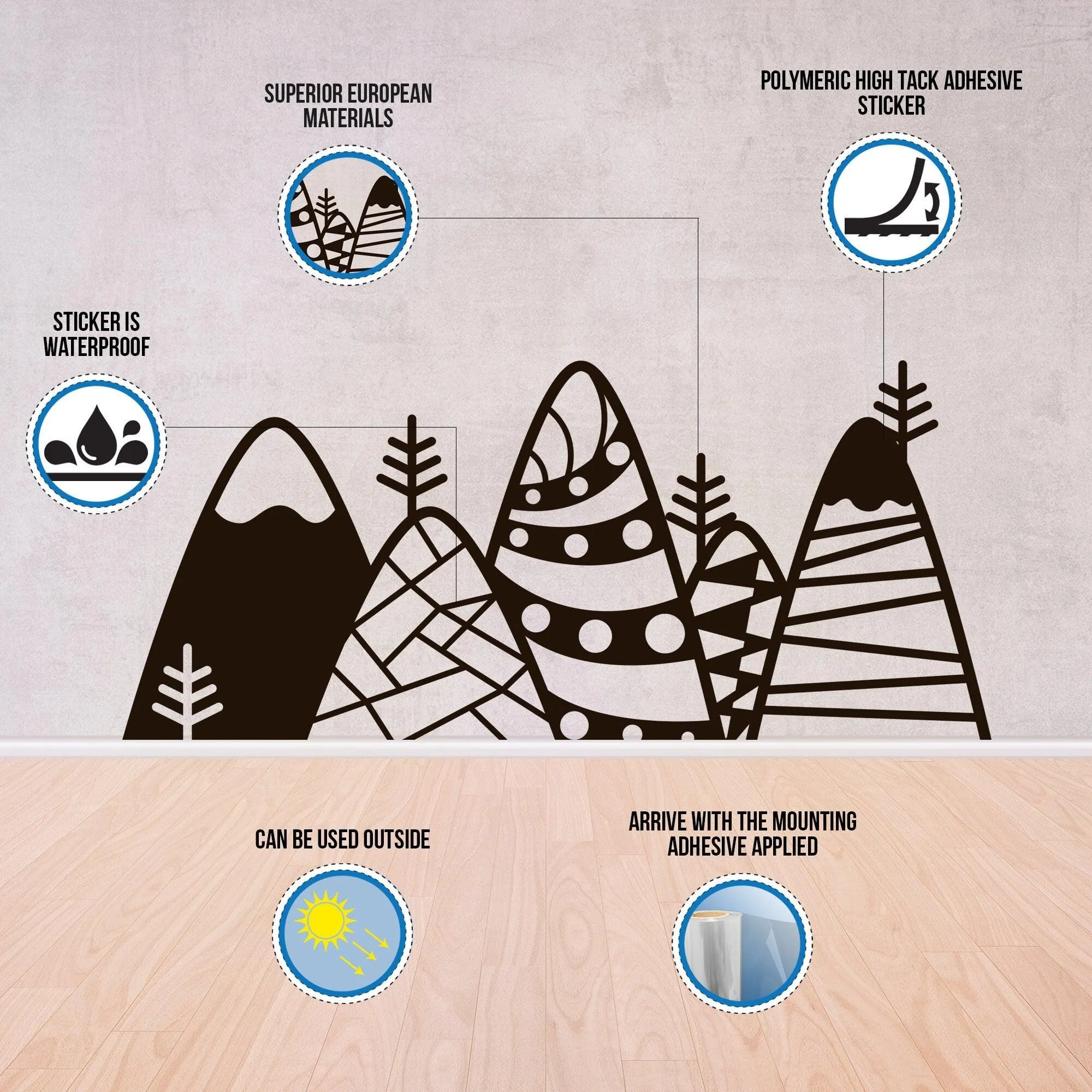 Mountain Silhouette Sticker - Laptop Art Car Stickers Wall Vinyl Decal