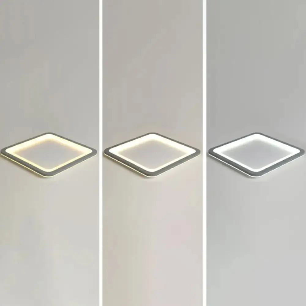 Nordic LED Ceiling Light: Dark Grey Ultra-Thin Flush Mount with Acrylic Shade