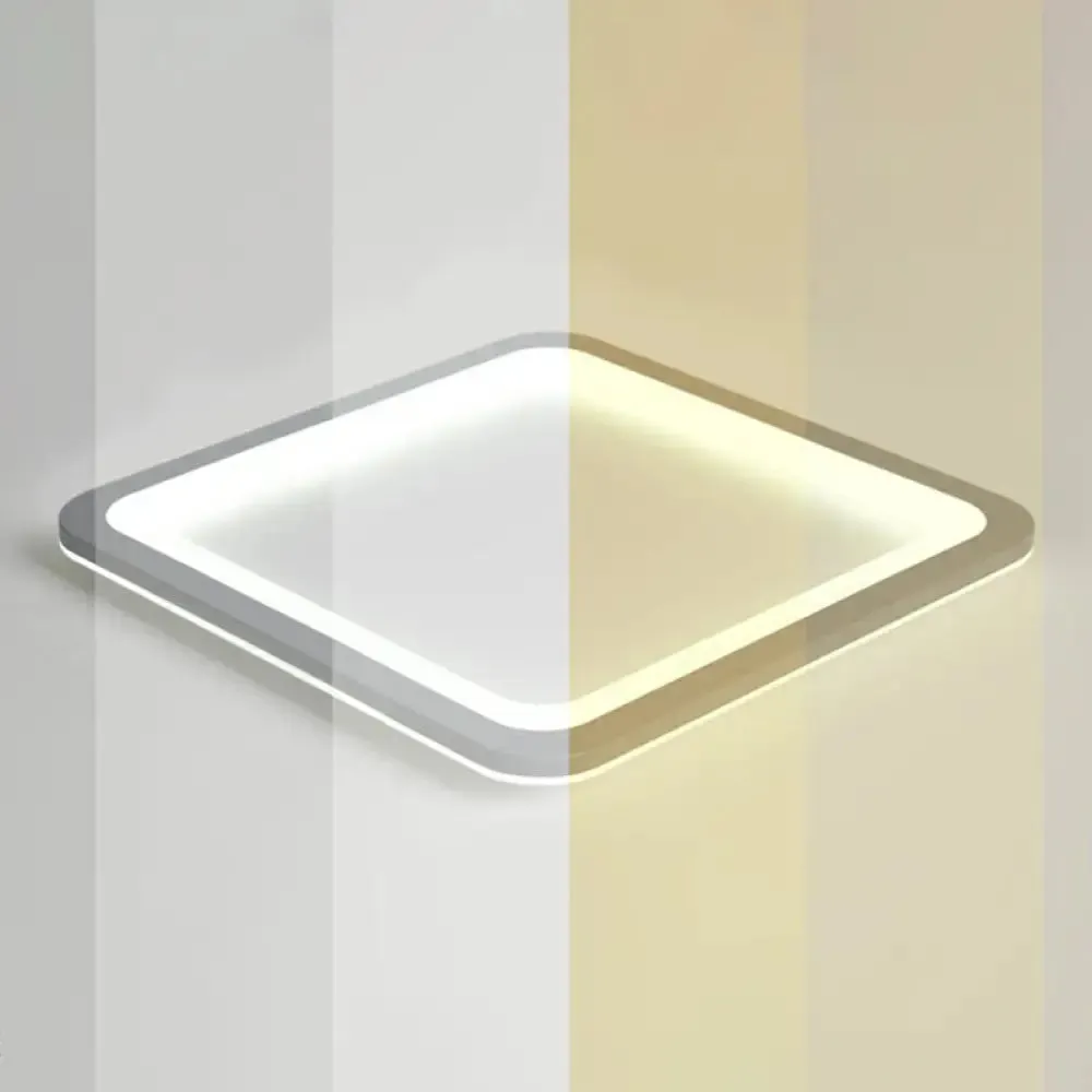 Nordic LED Ceiling Light: Dark Grey Ultra-Thin Flush Mount with Acrylic Shade
